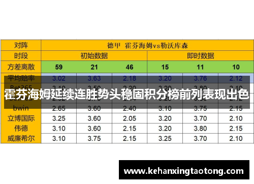 霍芬海姆延续连胜势头稳固积分榜前列表现出色